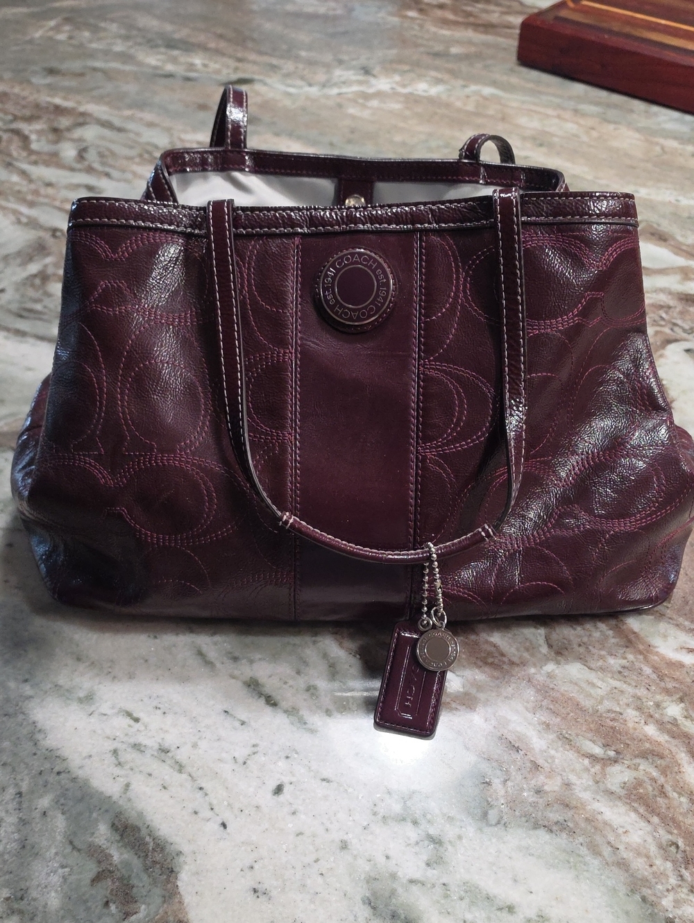 Coach Leather Purse - Plum
